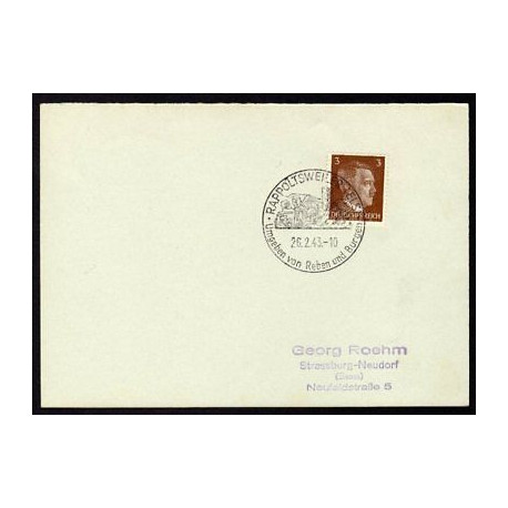 Allemagne n 706 Yv. cachet WW2 RAPPOLTSWEILER Els Timbre Allemand...