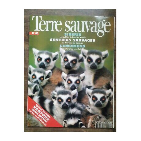 Terre Sauvage n 66 Octobre 1992 Siberie Sentiers Sauvages Lemuriens