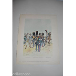 Grande gravure 1854 1870 GENIE DE LA GARDE IMPERIALE GENDARMERIE A...