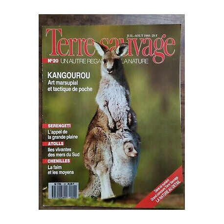 Terre Sauvage n20 juil août 1988 Kangourou art marsupial et...