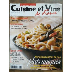 Cuisine et Vins de France Nº 75 janvier février 2001