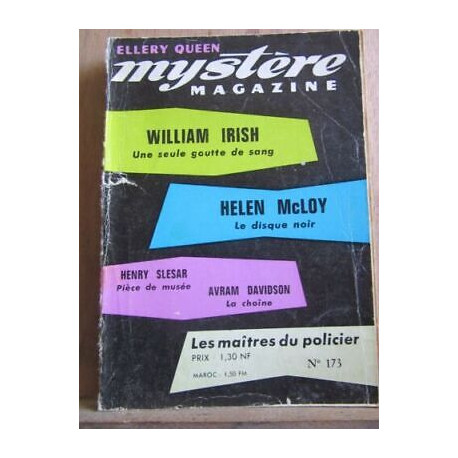 Ellery Queen mystère magazine n173 voir sommaireeditions opta