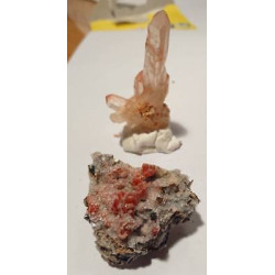 Lot de 2 Quartz hematoïde vanadinite sur barytine QHVB 11