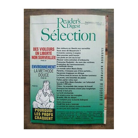 Reader's Digest Sélection Nº 547 Septembre 1992