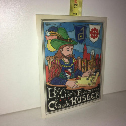 ex Patrick HAMM Claude Husler auto collant ExLibris Bookplate