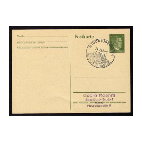 Ganzsache NIDDA Cachet Spécial 240243 WW2