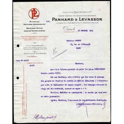 Facture PANHARD et LEVASSOR Voitures et Automobiles