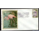 Enveloppe illustrée soie n 1634 Le FLAMANT ROSE de 1970 avec...