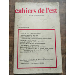 Cahiers de l'est Nº 5 Printemps 1976