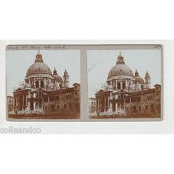 Vue Stéréoscopique Stéréo VENISE Santa Maria della Salute La Piazzetta