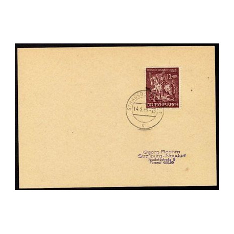 Allemagne n 780 Yv. cachet STRASSBURG Timbre Allemand Strasbourg...