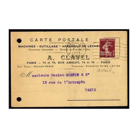 CPA publicitaire a CLAVEL avec TP n139 OMEC Paris 112 r Amelot 0411