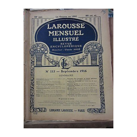 Larousse Mensuel illustré revue encyclopédique n115 Septembre 1916