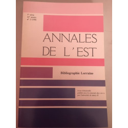 Annales de l'Est 5e série 42e année N°3/1990 Bibliograophie...