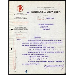 Facture PANHARD et LEVASSOR Moteurs Voitures Automobiles Machines...