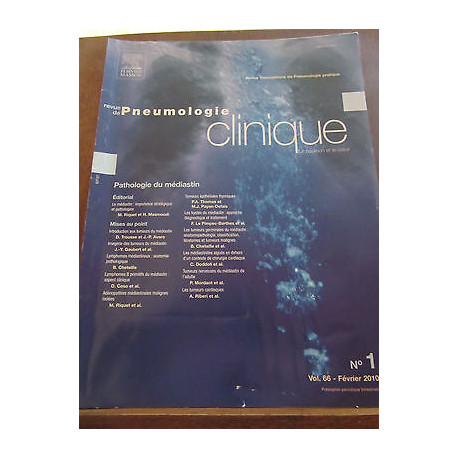 Revue de pneumologie clinique n1 vol 66 Février 2010 elsevier masson