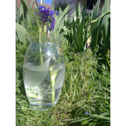 Vase en cristal avec motif floral taillé à la main Hauteur 22 cm...