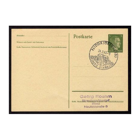 Ganzsache NIDDA Cachet Spécial 240243 WW2