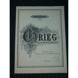 Grieg Solvejg's Song-Chanson de Solvejg Edition Peters N2453