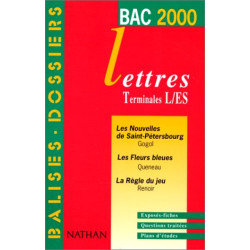 Français terminales L ES. Les oeuvres du programme du BAC 2000