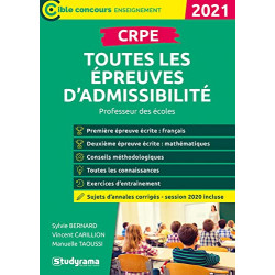 CRPE - toutes les épreuves d'admissibilité: 2022