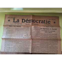 Journal La Démocratie N°1081 - 31 Juillet 1913