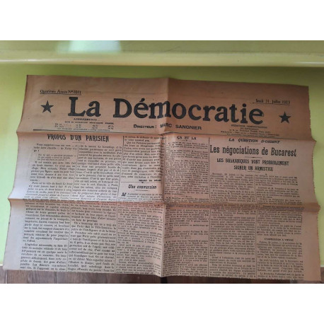 Journal La Démocratie N°1081 - 31 Juillet 1913