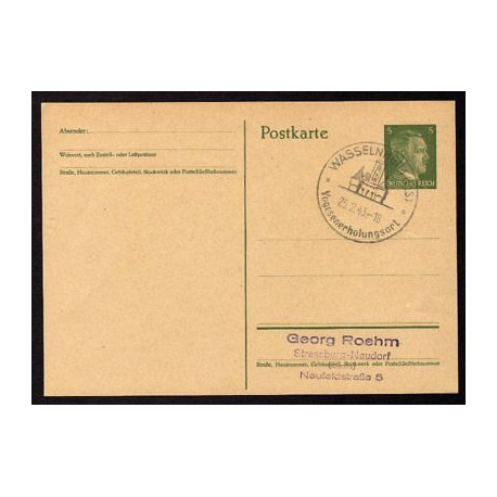 Ganzsache WASSELNHEIM Cachet Spécial 250243 WW2