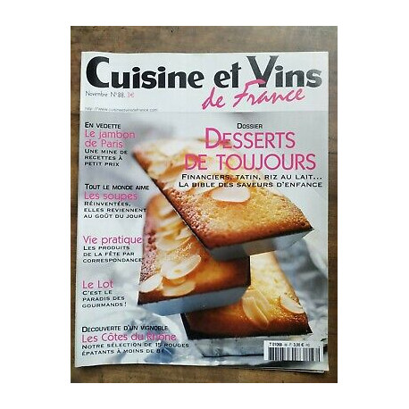 Cuisine et Vins de France Nº 88 Novembre 2002