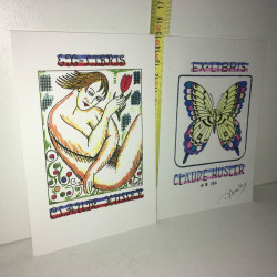 2x ex libris BOADA espagne Claude Husler ExLibris Bookplate