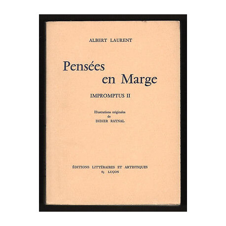 Albert Laurent PENSEES EN MARGE Impromptus II Envoi