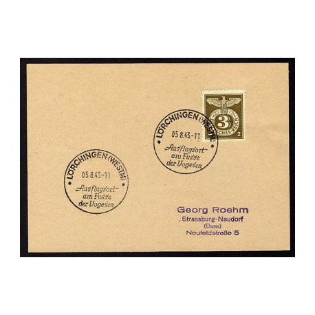 Allemagne n 762 Yv. cachet WW2 LÖRCHINGEN Mi. 830