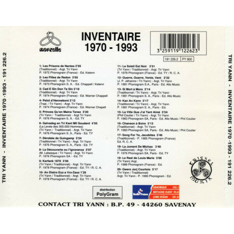 Inventaire 1970 - 1993