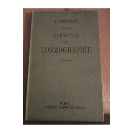 a grignon éléments de cosmographie Vuibert