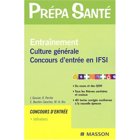 Entraînement culture générale : Concours d'entrée en IFSI