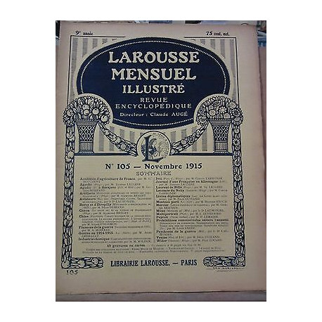 Larousse Mensuel illustré revue encyclopédique n105 Novembre 1915