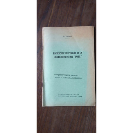 g Audisio Recherches Sur L'Origine Et La Signification Du Mot bagne