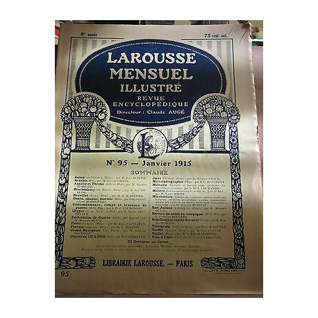 Larousse Mensuel illustré Revue Encyclopédique n95 Janvier 1915