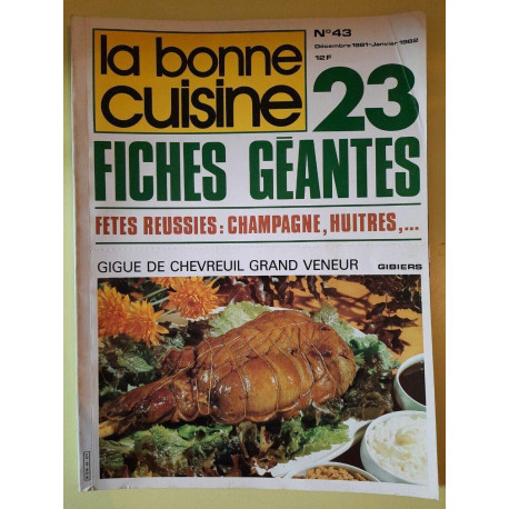 La bonne cuisine Nº43 Fiches Geantes Decembre 1981