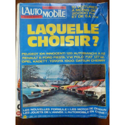 L'Automobile n367 Laquelle choisir mensuel Janvier 1977