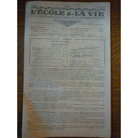 L'école la vie n28 5 avril 1930 13è année