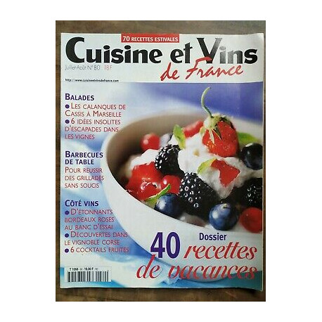 Cuisine et Vins de France Nº 80 juillet août 2001