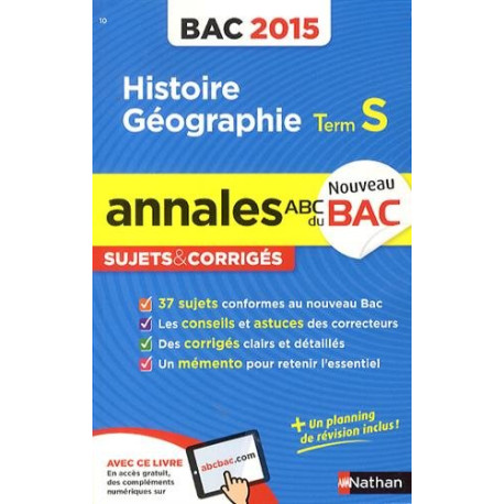 Annales ABC du BAC 2015 Histoire - Géographie Term S