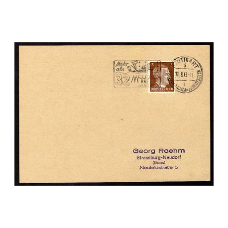 Allemagne n 706 Yv. flamme WW2 STUTTGART Timbre Allemand Hitler Mi...