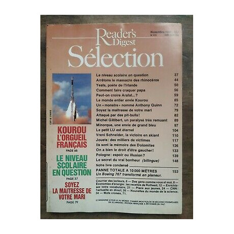 Reader's Digest Sélection Nº 513 Novembre 1989