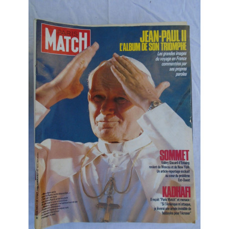 Magazine Paris Match - 1951 - octobre 1986 - Jean-Paul II