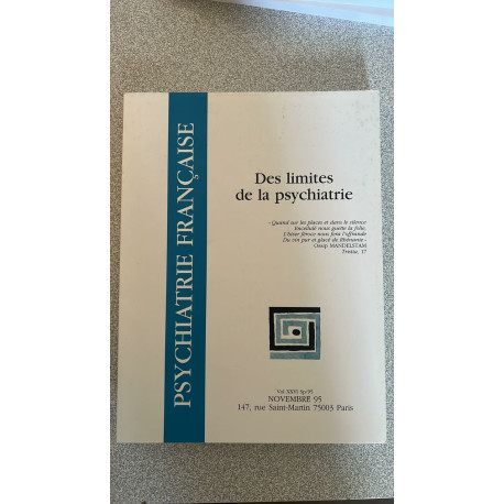 Psychiatrie Francaise - Vol XXVI - N°SP - Novembre 1995 : Des...