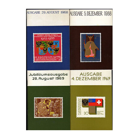 4 Books Stamps Furstentum LIECHTENSTEIN 1968 1969 Timbres...