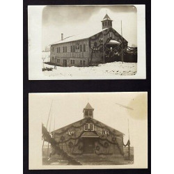 Lot 2 carte photo d'une EGLISE PROVISOIRE à identifier ??? CPA