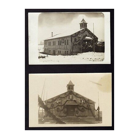 Lot 2 carte photo d'une EGLISE PROVISOIRE à identifier ??? CPA